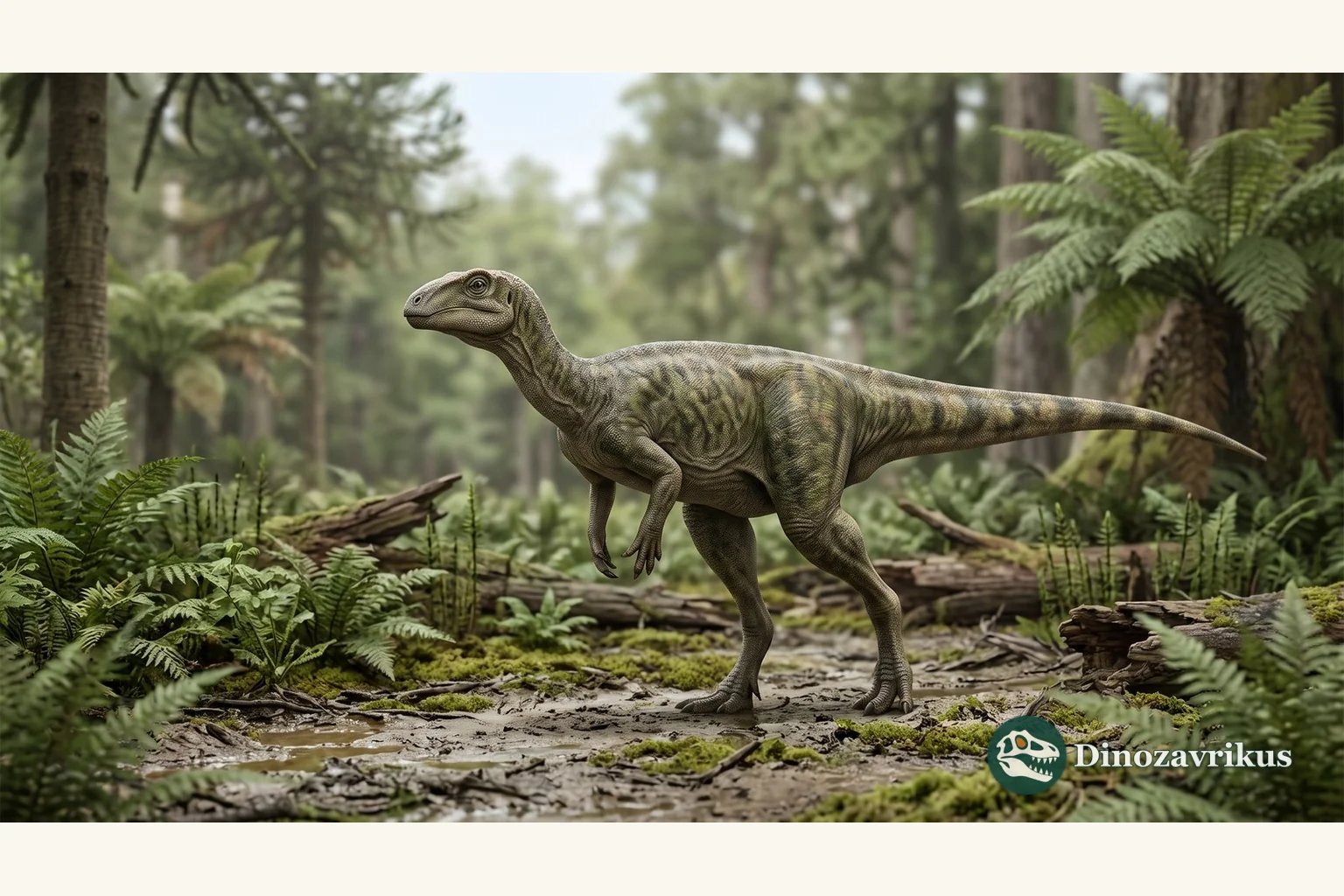 Illustrative reconstruction of Galleonosaurus in the Early Cretaceous of southeastern Australia