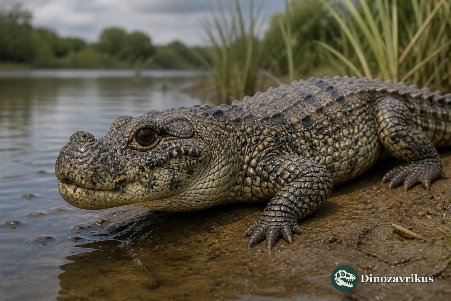 Globidentosuchus feeding among late Miocene Urumaco wetlands