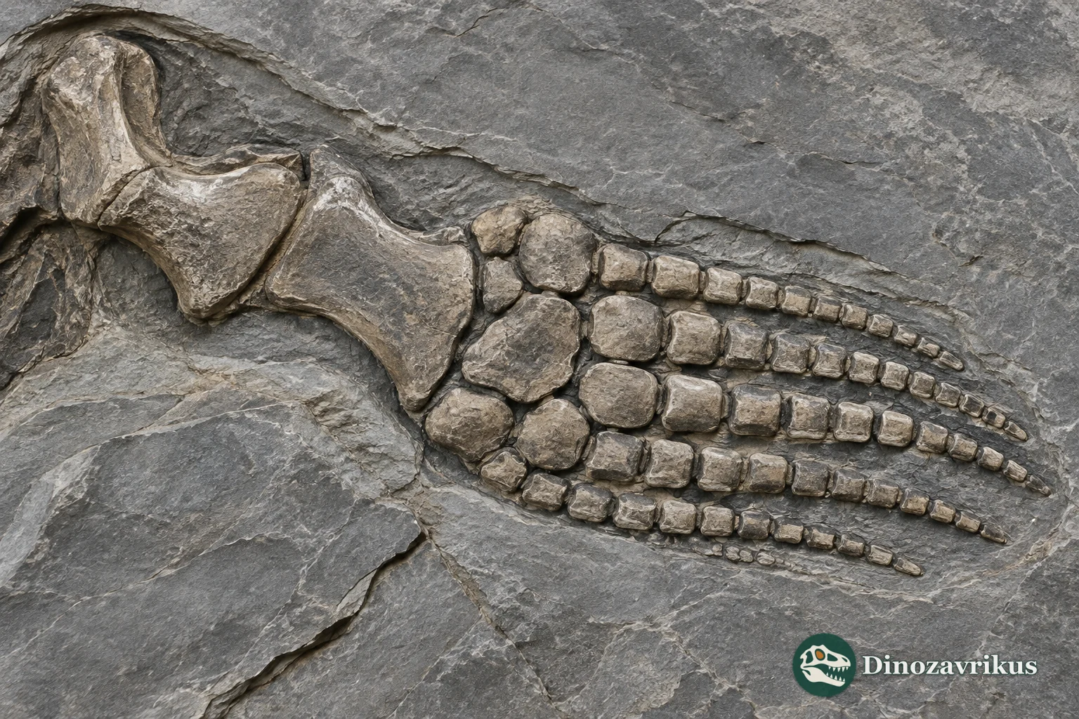 Artistic reconstruction of an articulated early ichthyopterygian forefin