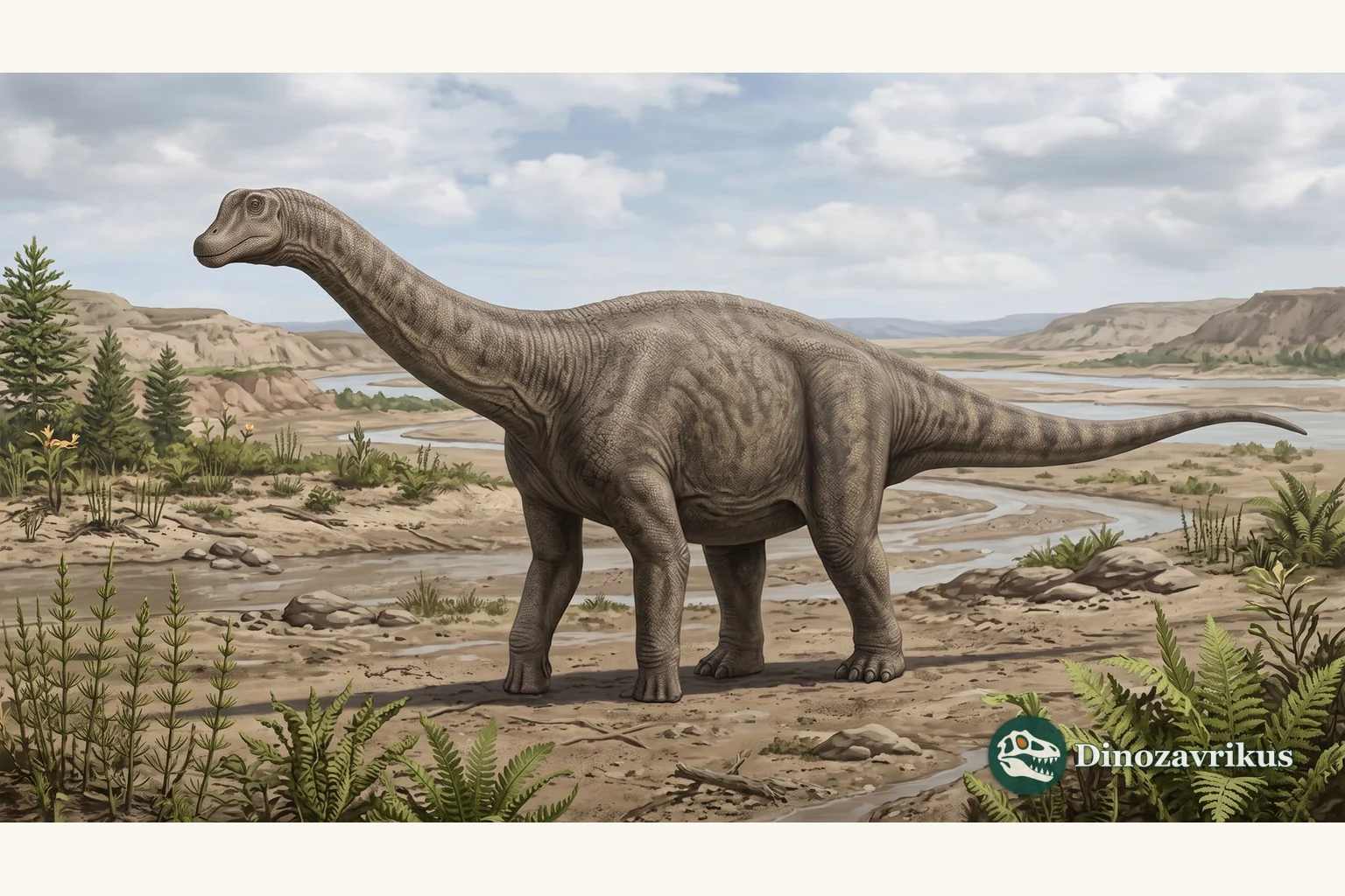 Illustrative reconstruction of Gspsaurus as a Late Cretaceous titanosaur in Pakistan