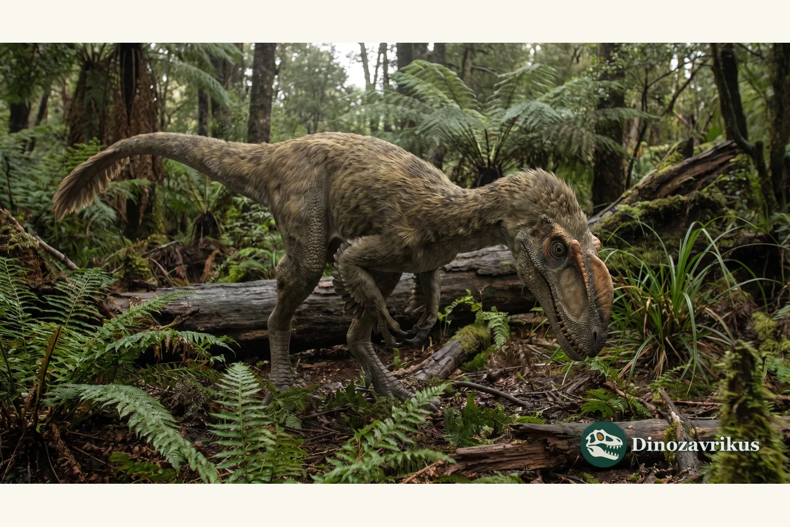 Illustrative reconstruction of Guanlong in the Jurassic forests of north-western China