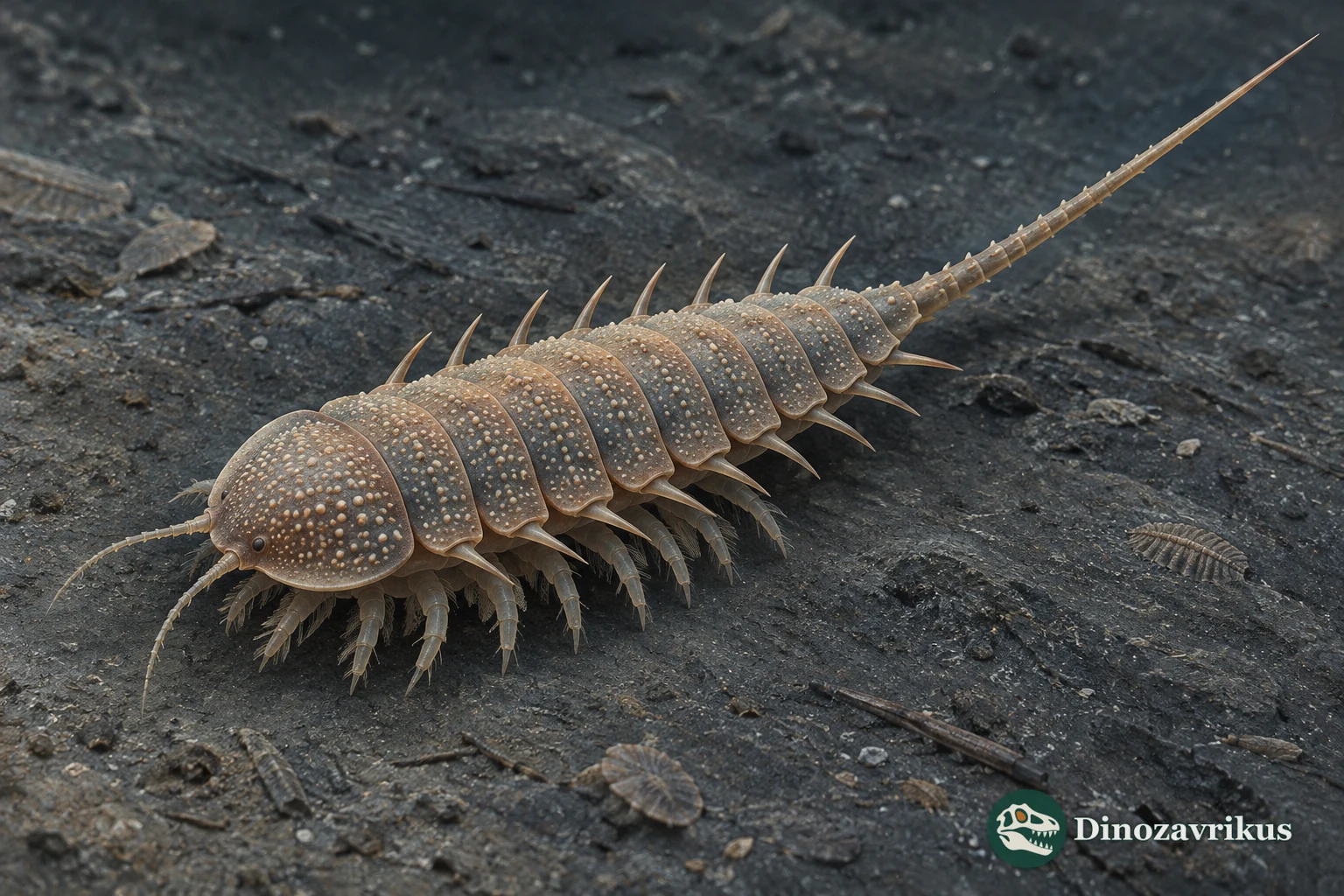 Scientific reconstruction of Habelia optata on a Cambrian seafloor