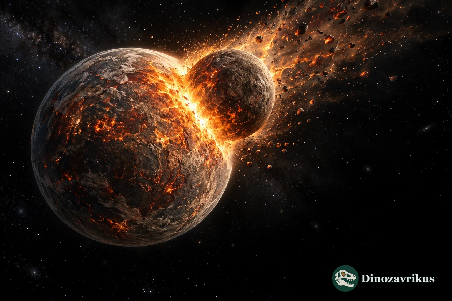 Giant impact between proto-Earth and a planetary embryo during Moon formation