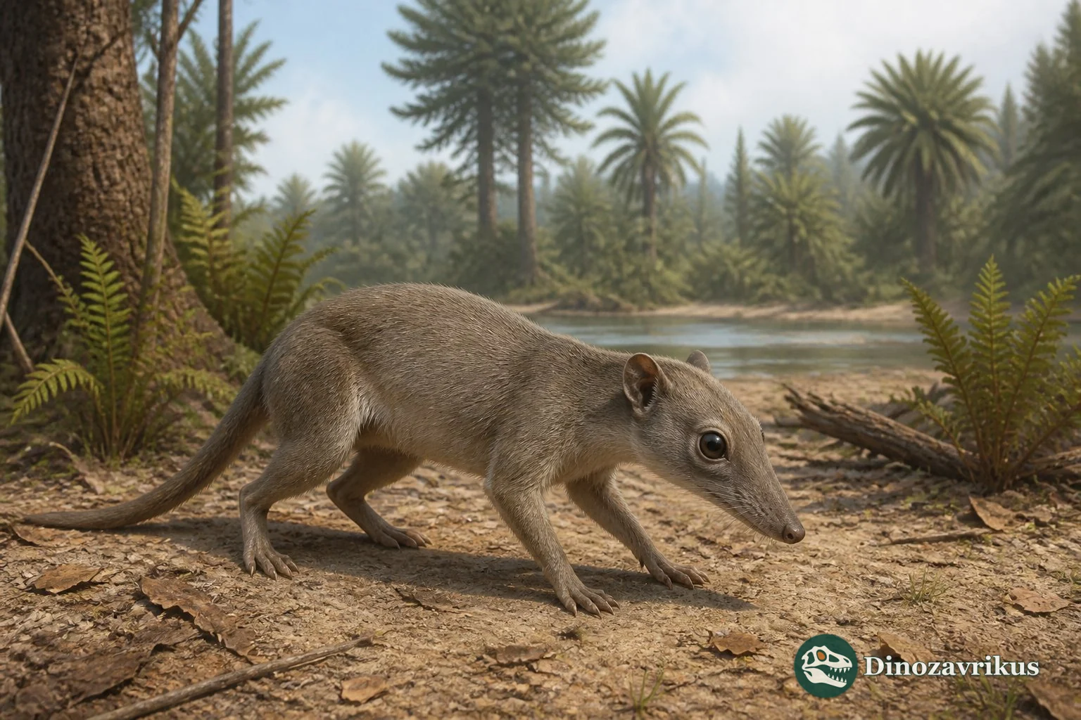 Haplomylus moving across an early Eocene river margin