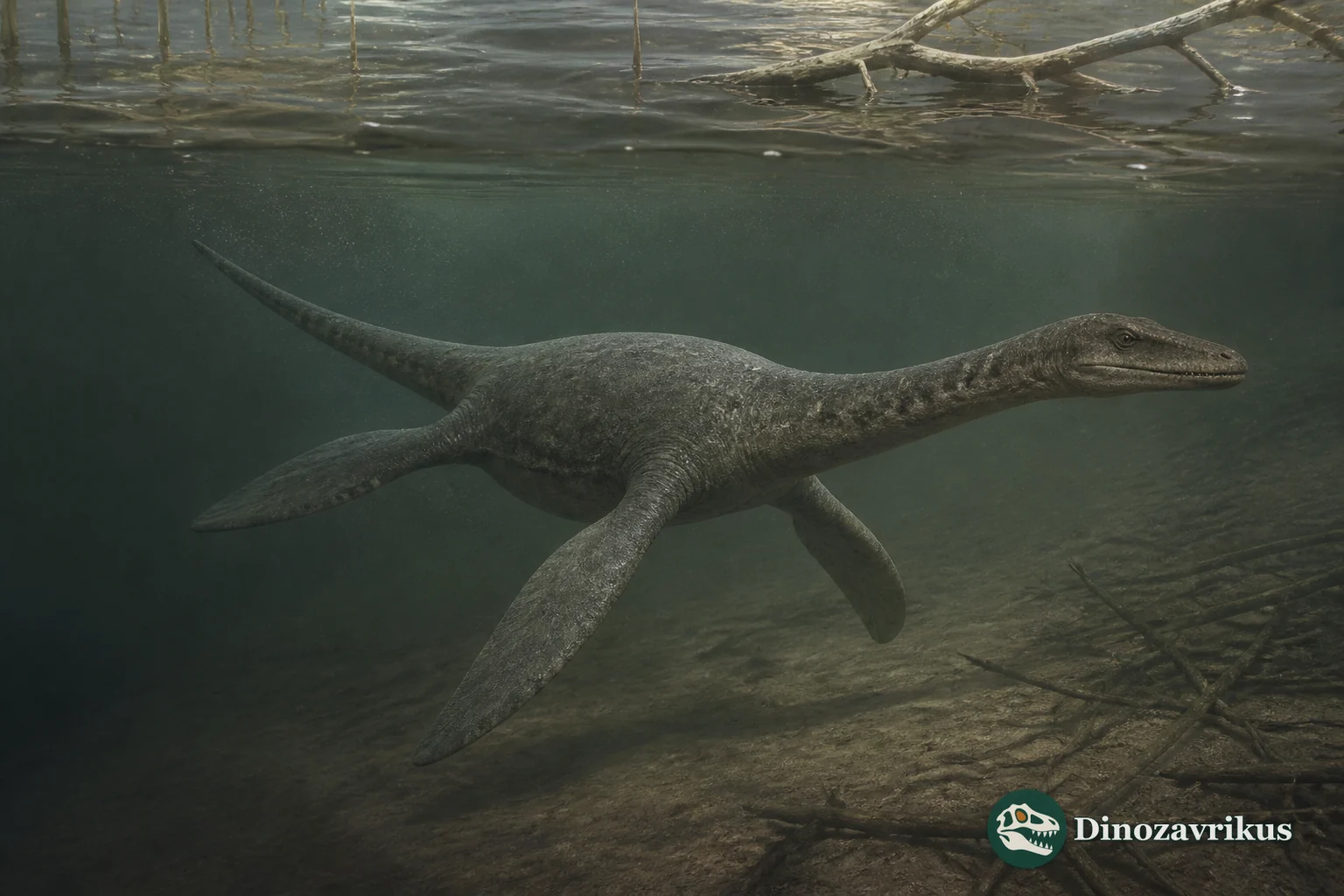Hastanectes valdensis moving through a shallow Early Cretaceous lagoon