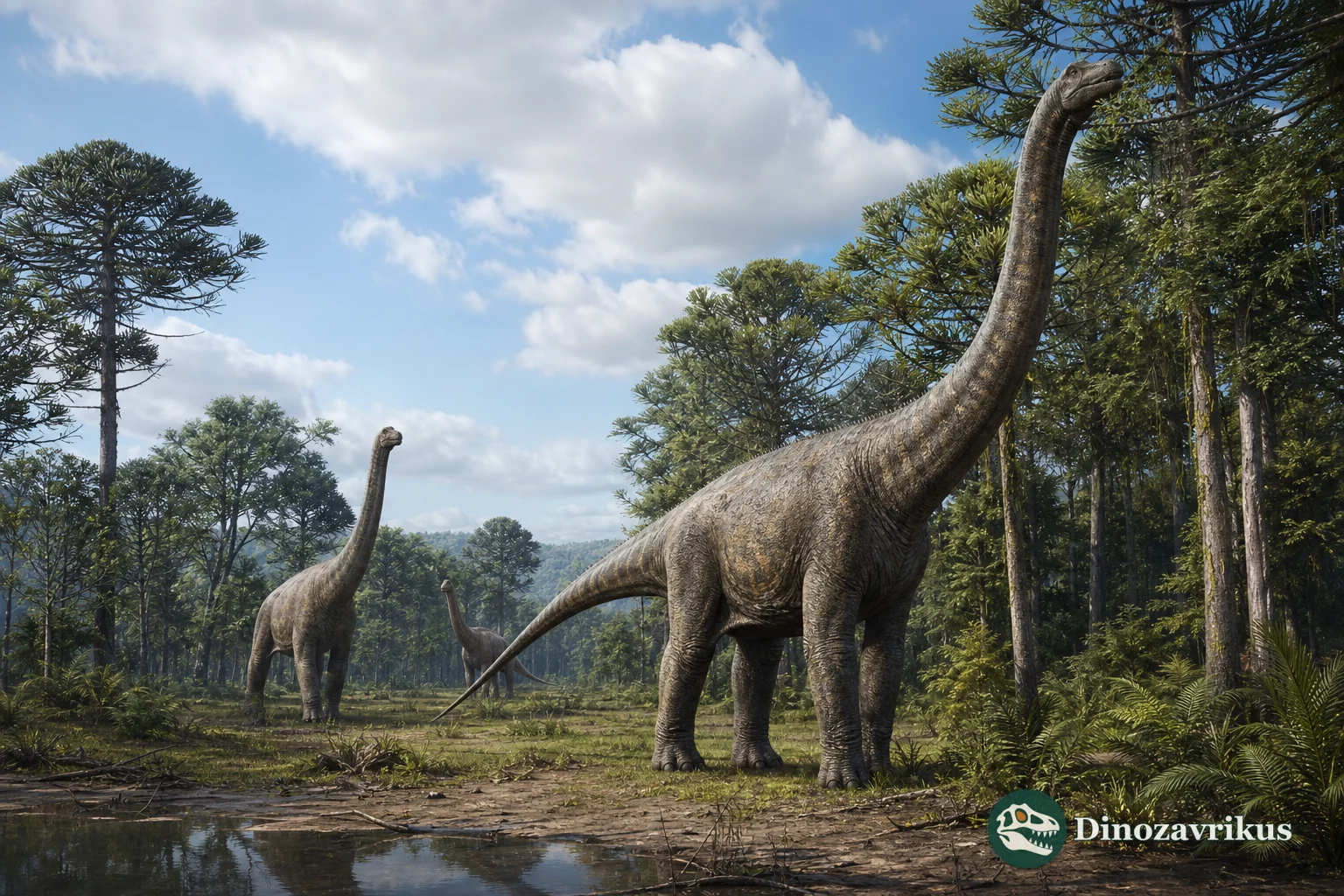 Large herbivorous dinosaur browsing low vegetation