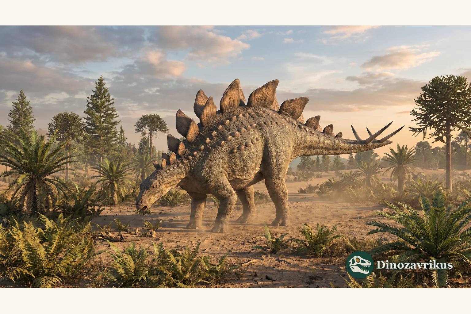 Illustrative reconstruction of Hesperosaurus in a Late Jurassic Morrison Formation landscape