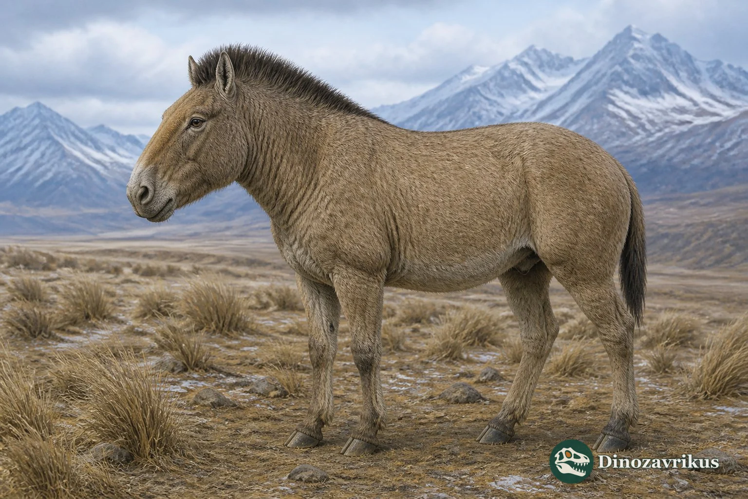 Hippidion horse in a reconstructed Late Pleistocene South American landscape