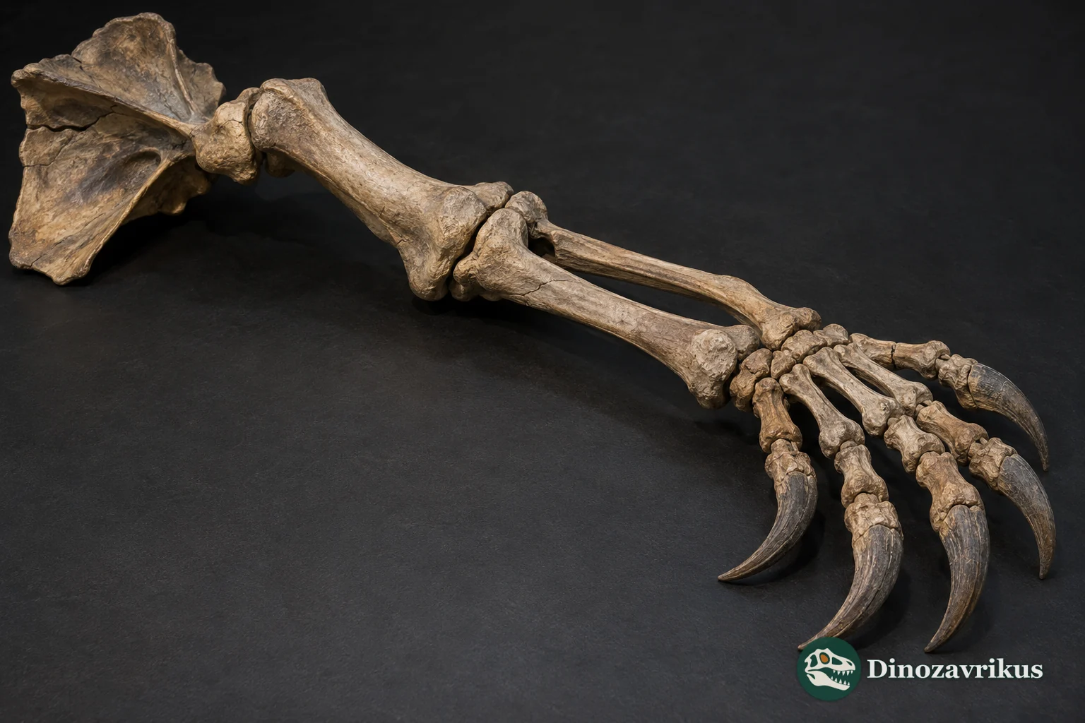 Interpretive arrangement of clawed forelimb and skeletal elements