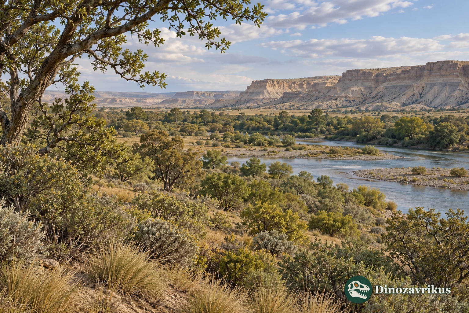 Generalized river and open woodland in Miocene Patagonia
