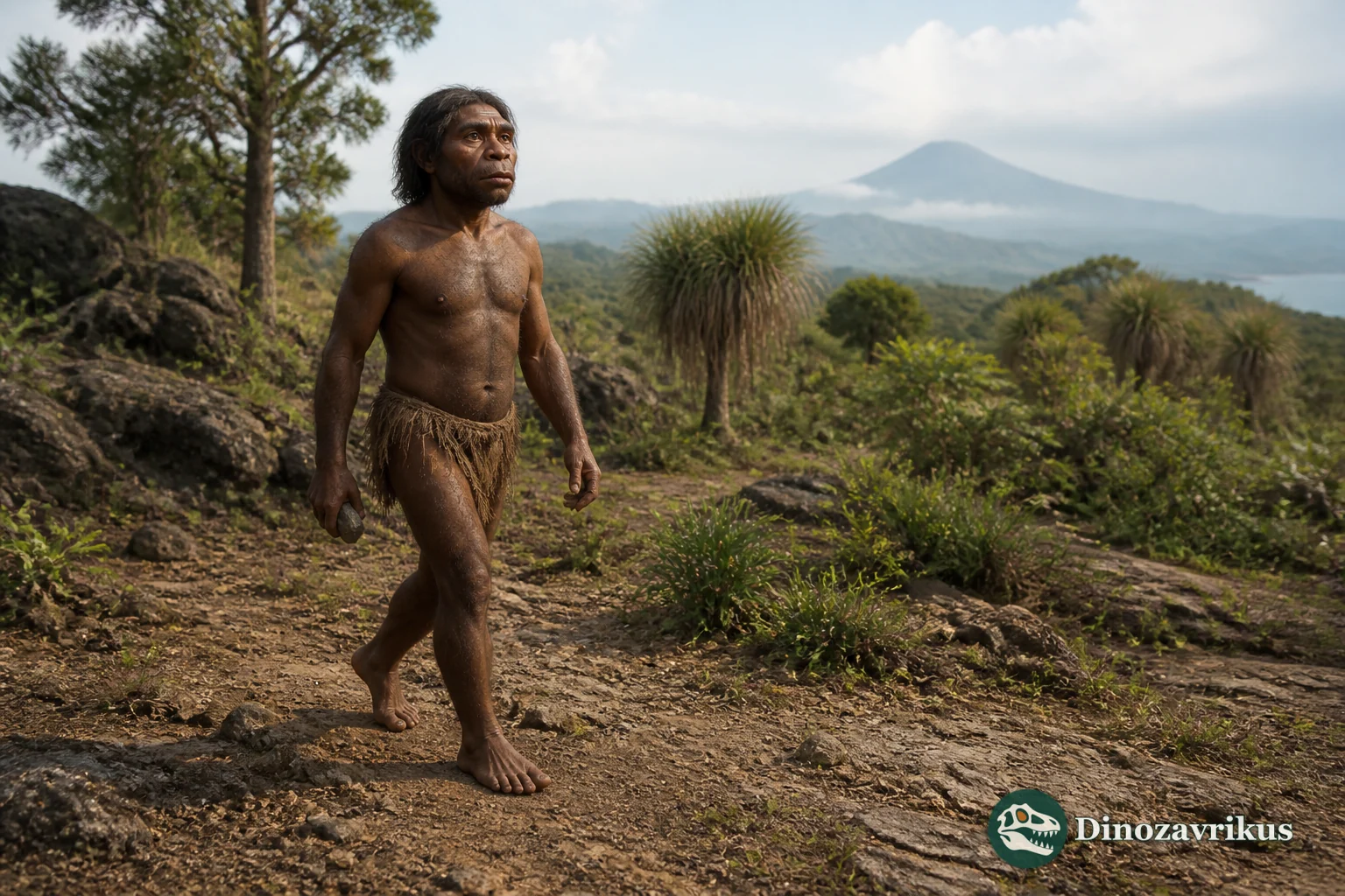 Reconstruction of Homo floresiensis on the island of Flores