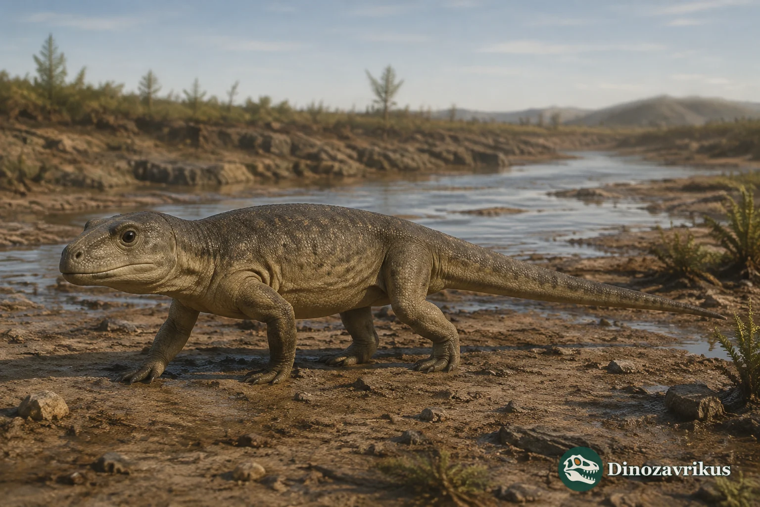 Howesia browni on a floodplain in Early Triassic South Africa