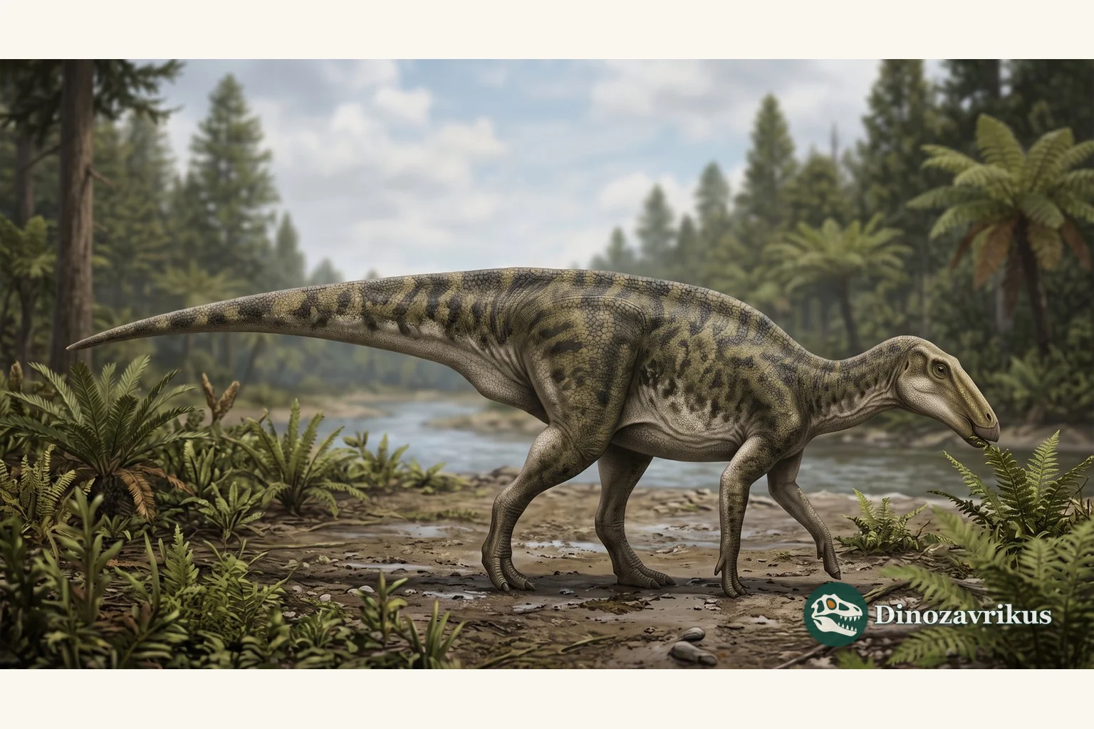 Illustrative reconstruction of Huehuecanauhtlus in a Late Cretaceous landscape of Mexico