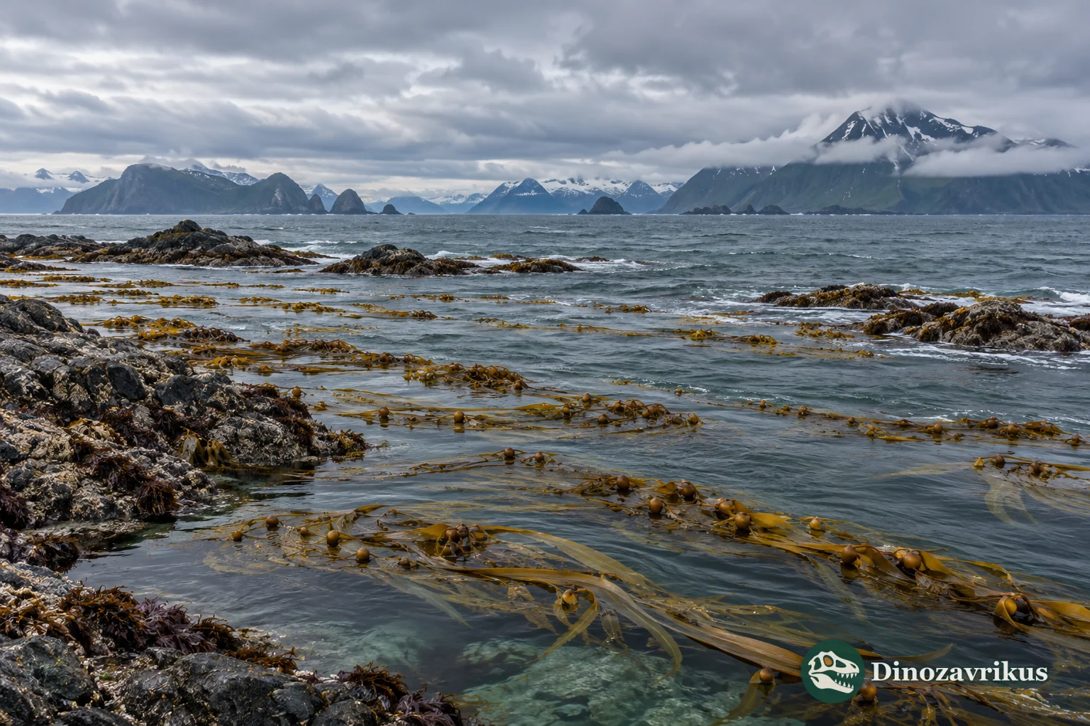 Interpretive cold North Pacific coast with kelp beds