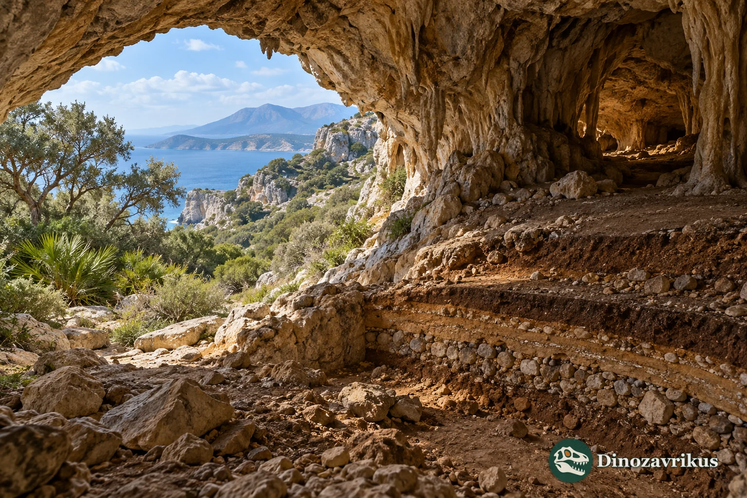 Imagined entrance to a Balearic limestone cave