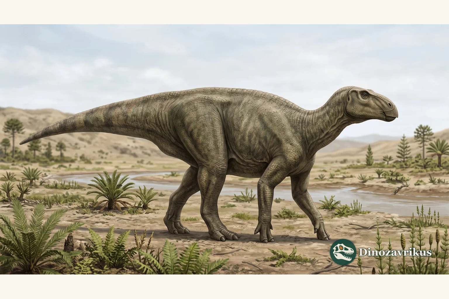 Illustrative reconstruction of Iguanacolossus in the Early Cretaceous of Utah