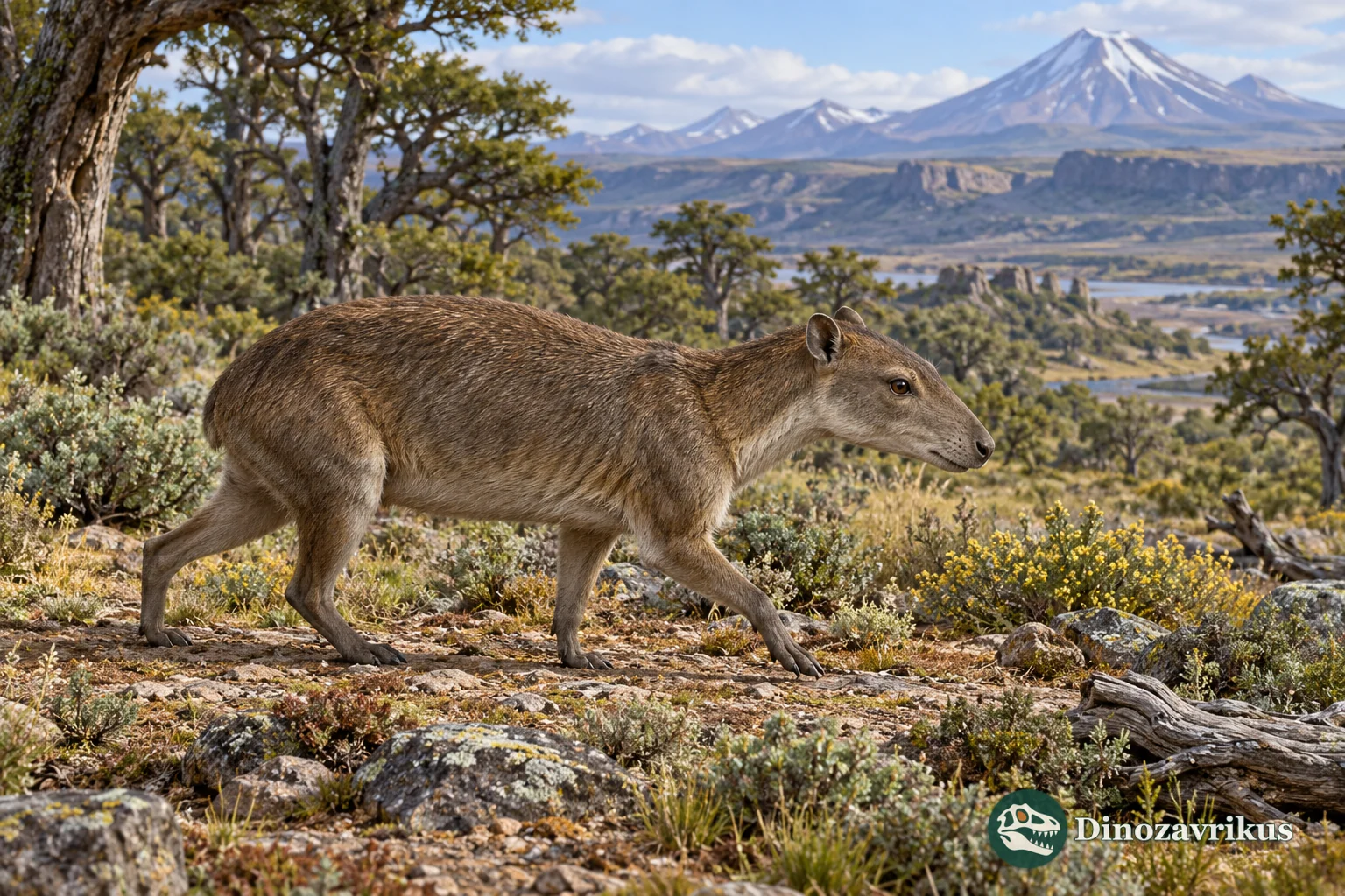 Cautious reconstruction of a small Interatherium among shrubs in a Miocene Patagonian landscape