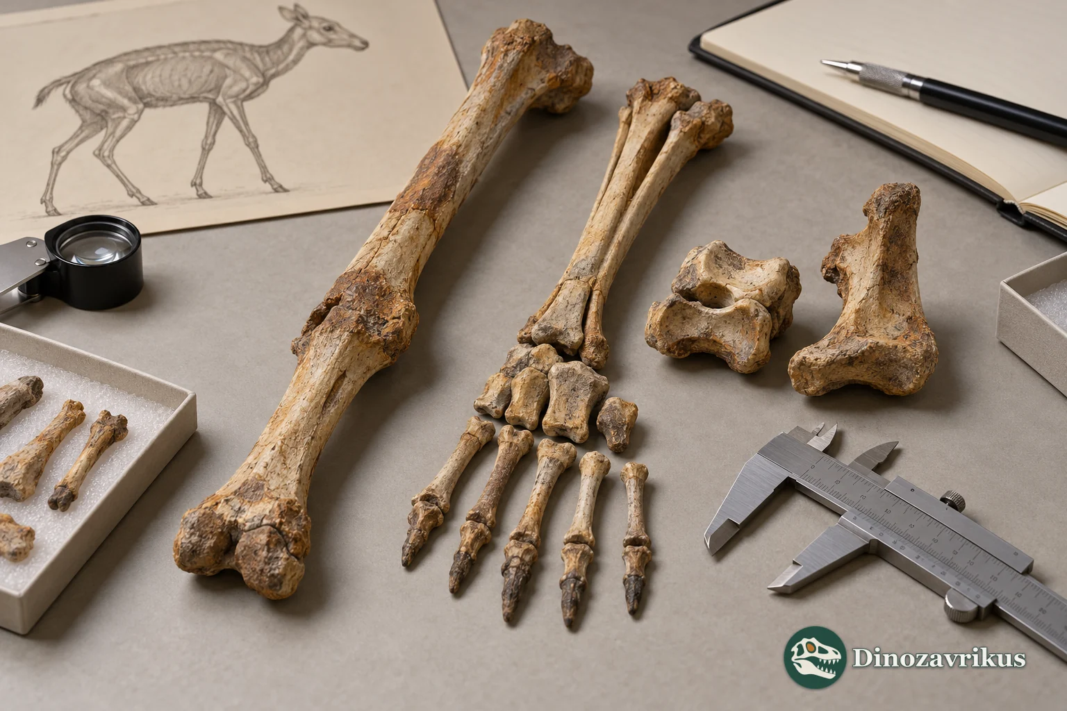 Conceptual museum study of isolated limb bones from an ancient mammal
