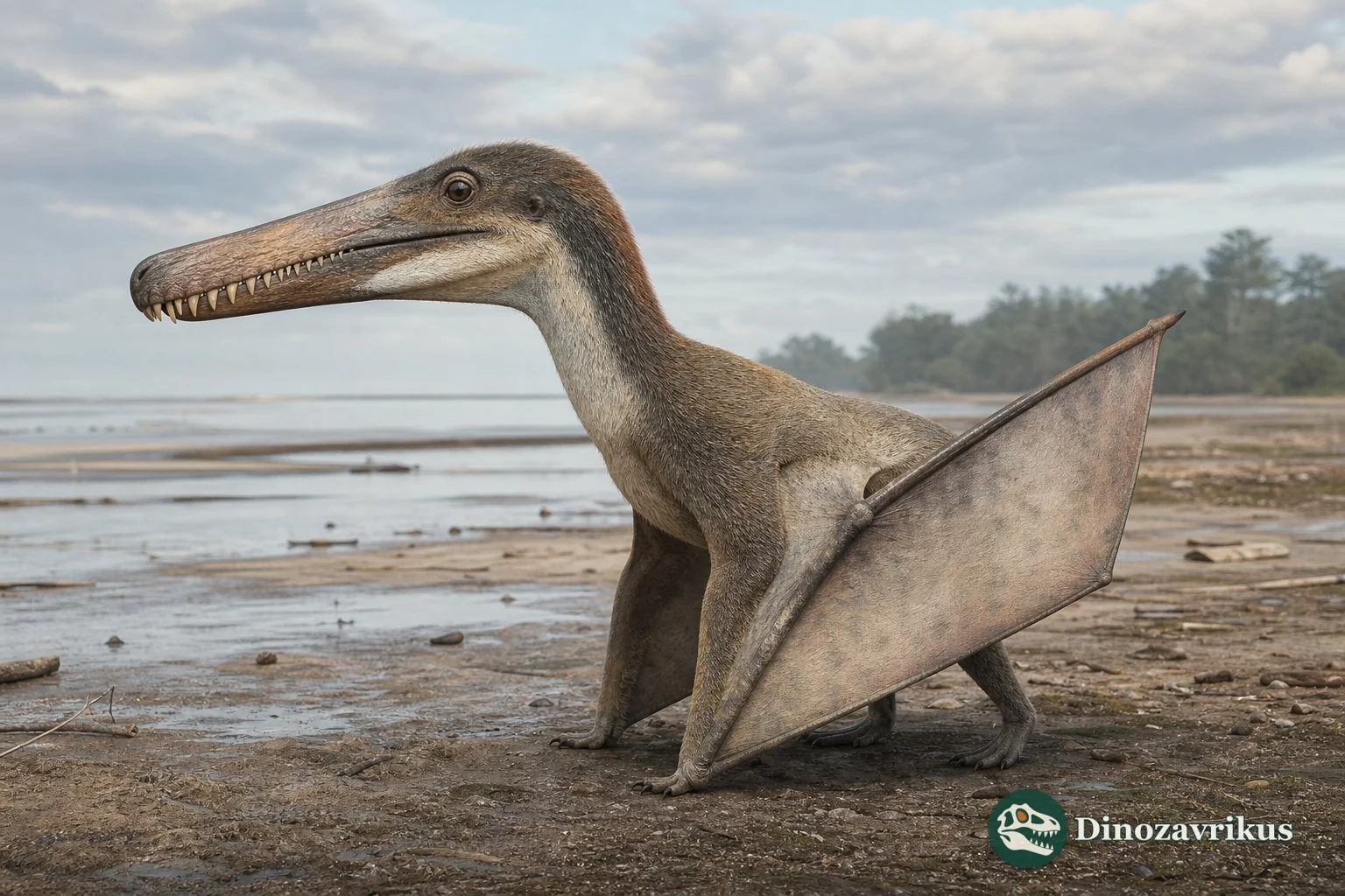 Istiodactylus reconstructed on a low Early Cretaceous shore on the Isle of Wight