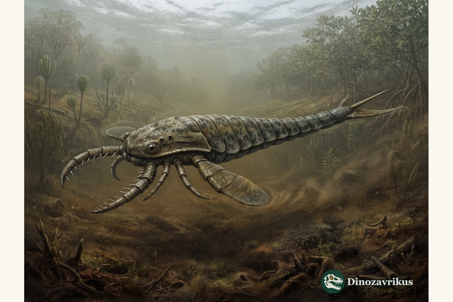 Jaekelopterus hunting in a brackish Early Devonian estuary