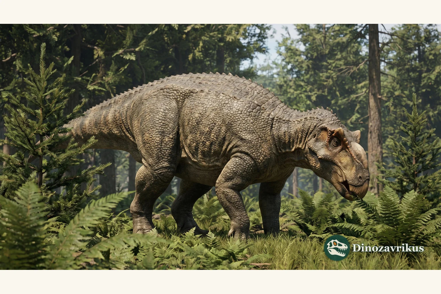Illustrative reconstruction of Jinzhousaurus yangi in Early Cretaceous Liaoning