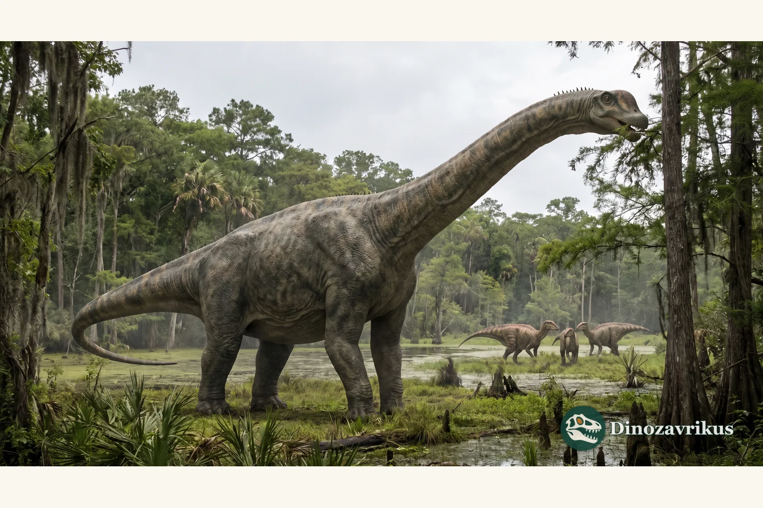 Illustrative reconstruction of Jobaria in a Jurassic landscape of what is now Niger