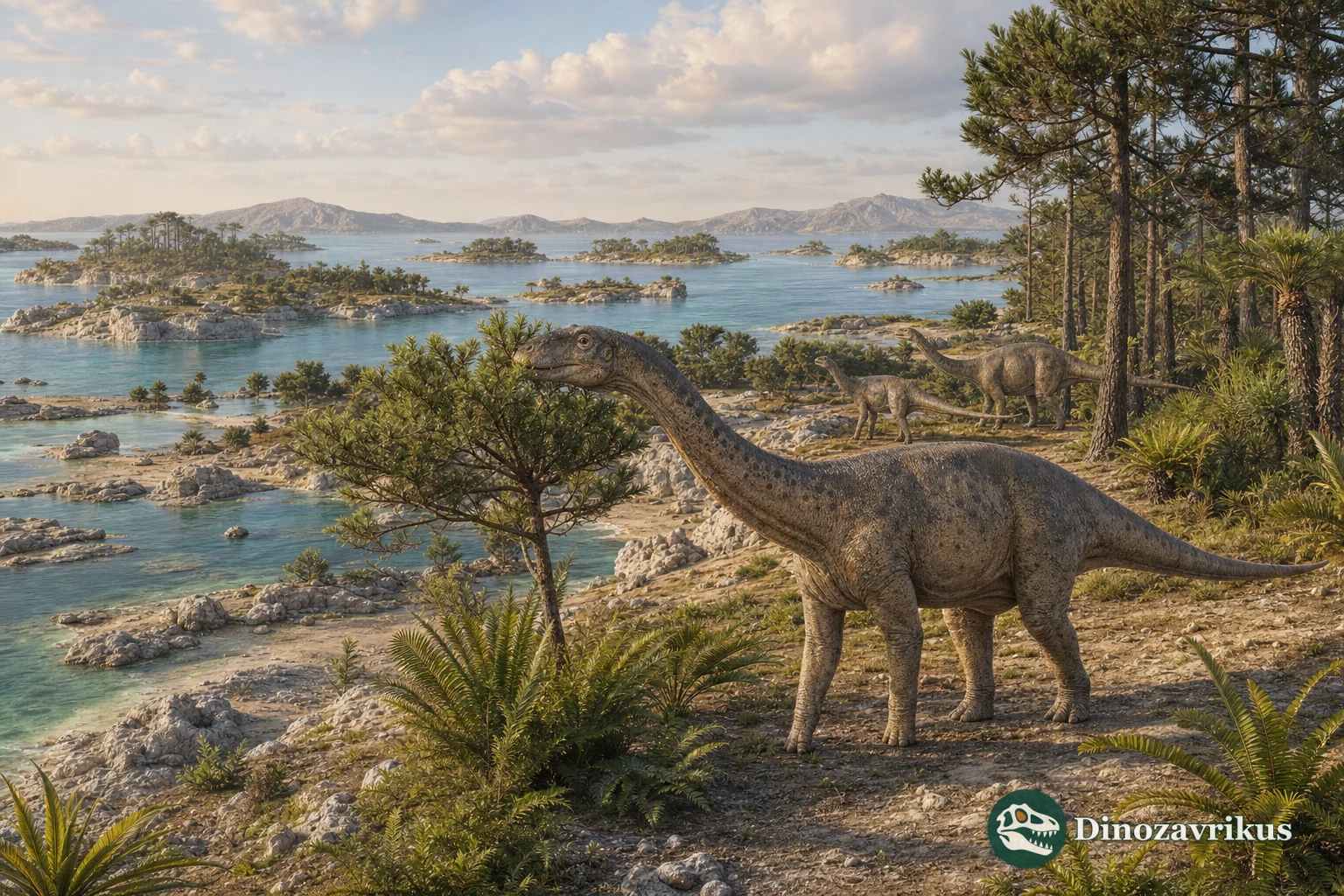Illustrative Europasaurus in a Late Jurassic island landscape