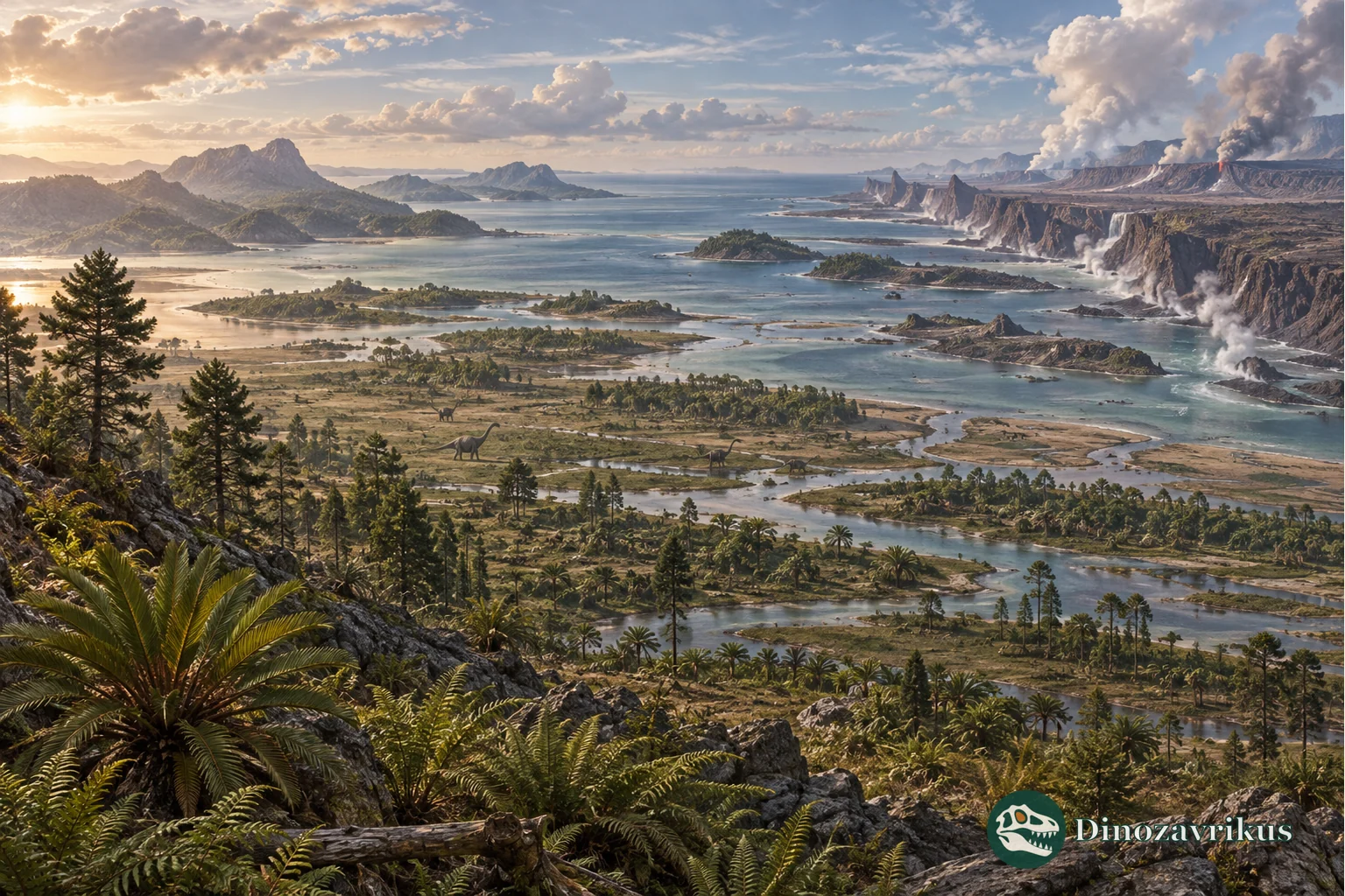 A geological reconstruction of Jurassic Pangaea with rift valleys and shallow seas along its margins