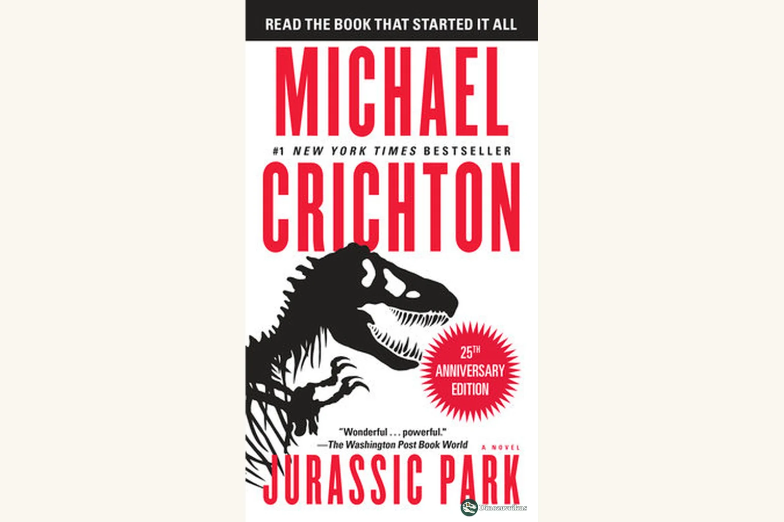 English edition cover for Michael Crichton’s Jurassic Park