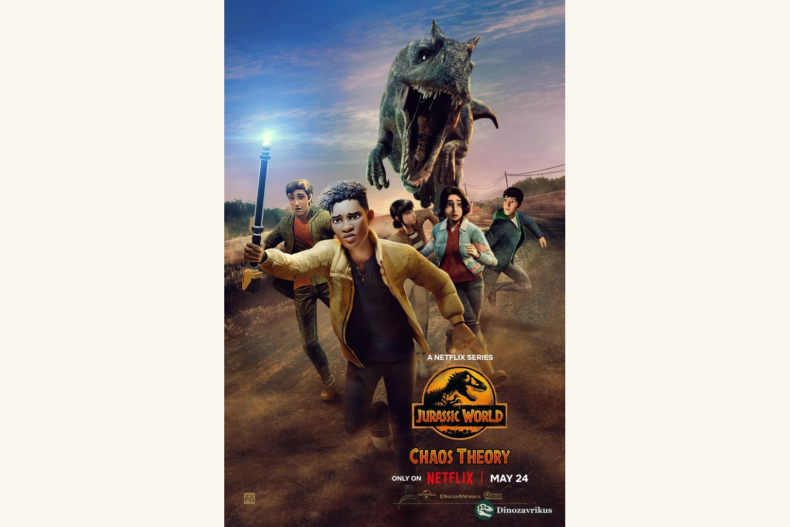 English poster art for Jurassic World Chaos Theory