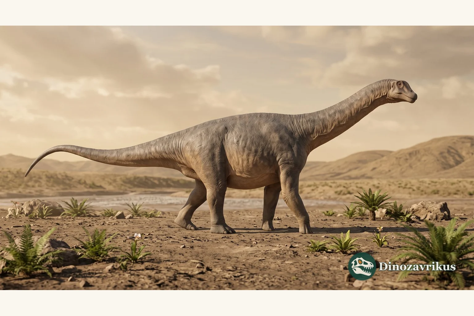 Illustrative reconstruction of a titanosaur in Late Cretaceous Pakistan