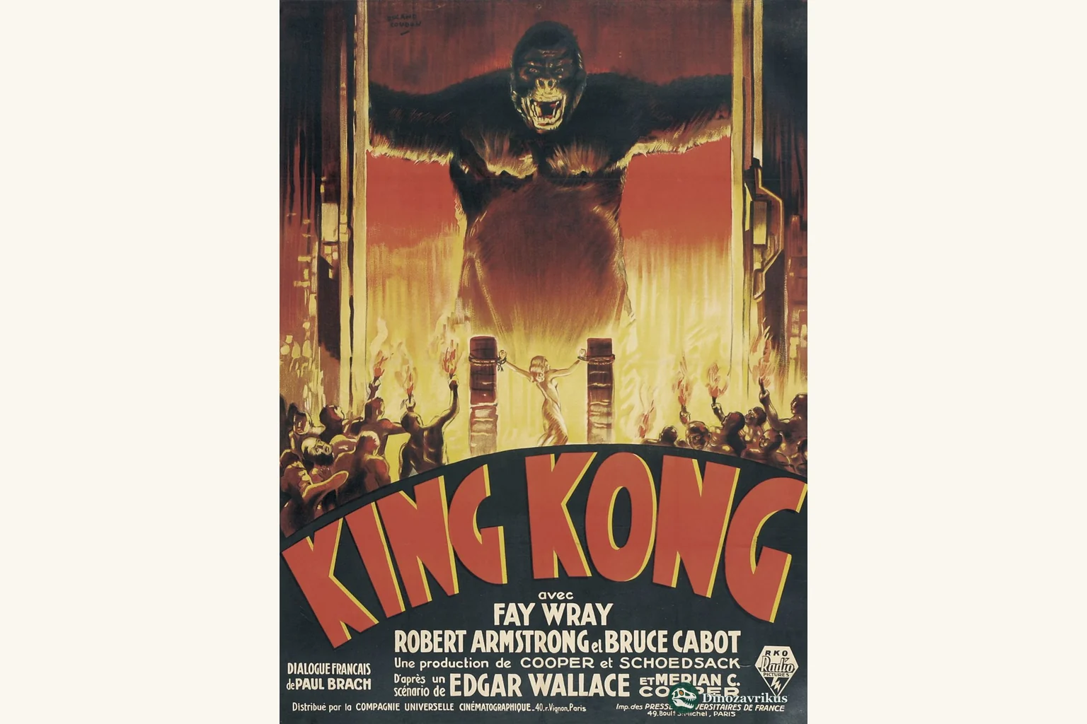 Original English poster art for the 1933 film King Kong