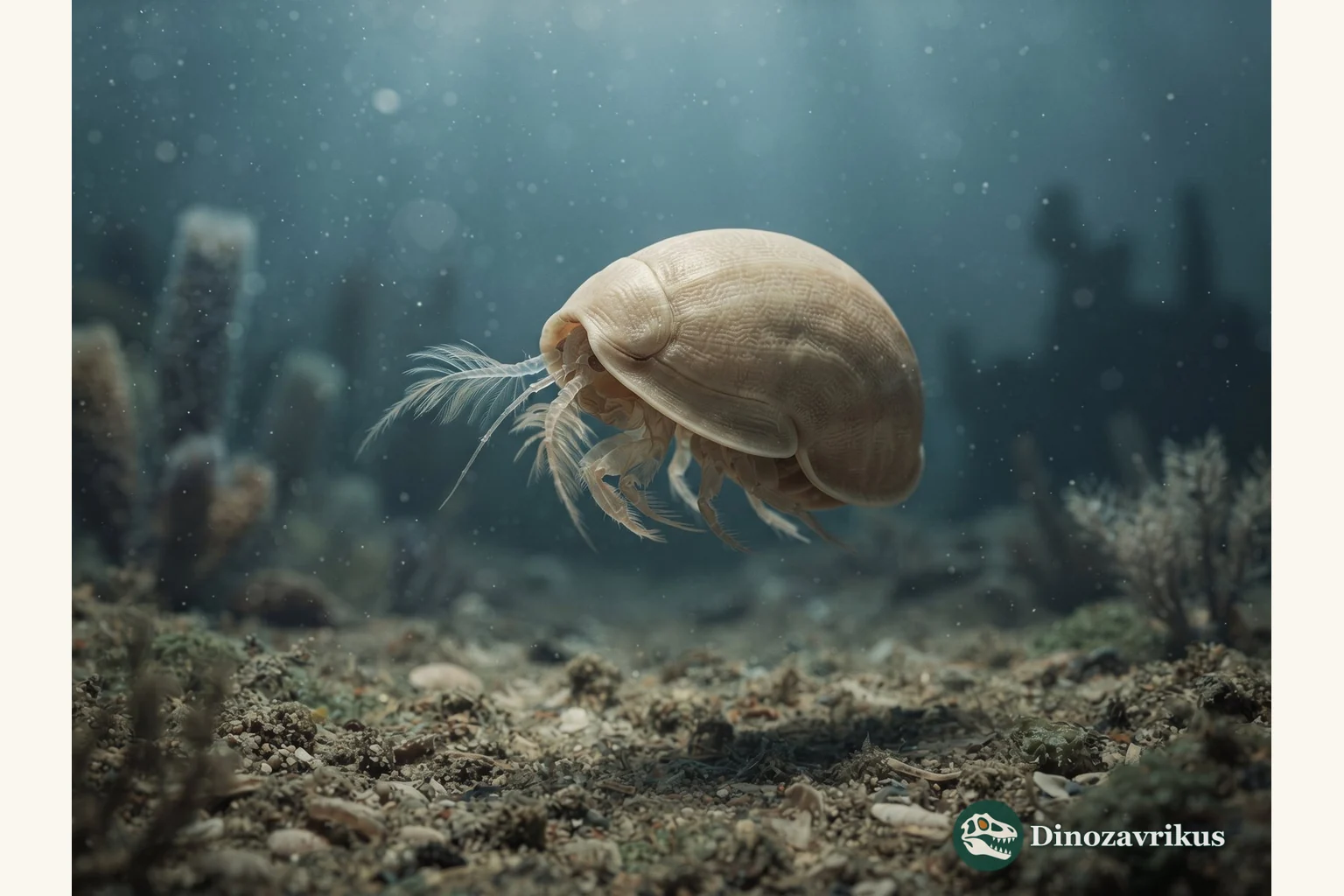 Reconstruction of a tiny Krausella ostracod above Ordovician seafloor sediment