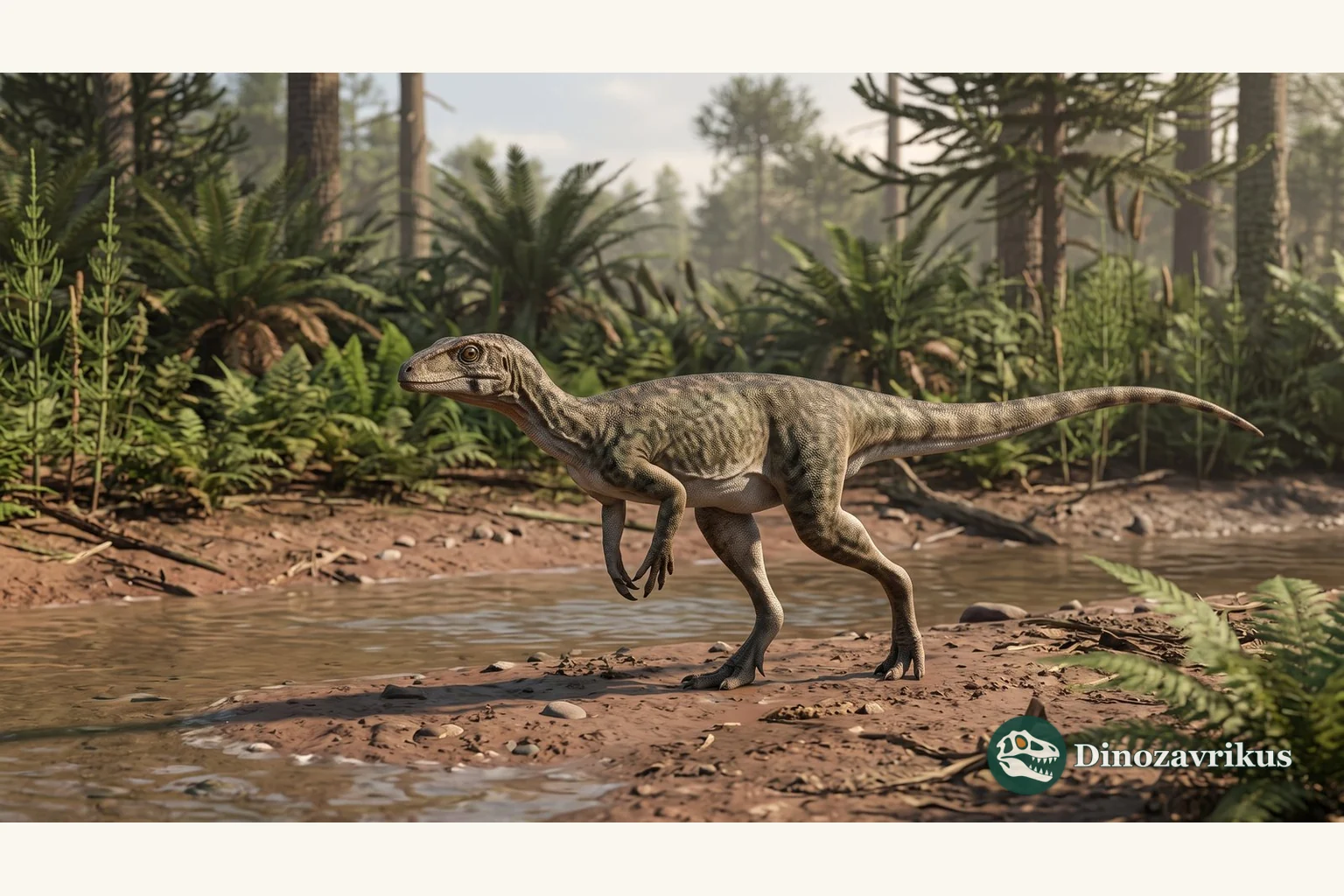 Illustrative reconstruction of an archosaur representing Krzyzanowskisaurus in a Late Triassic setting