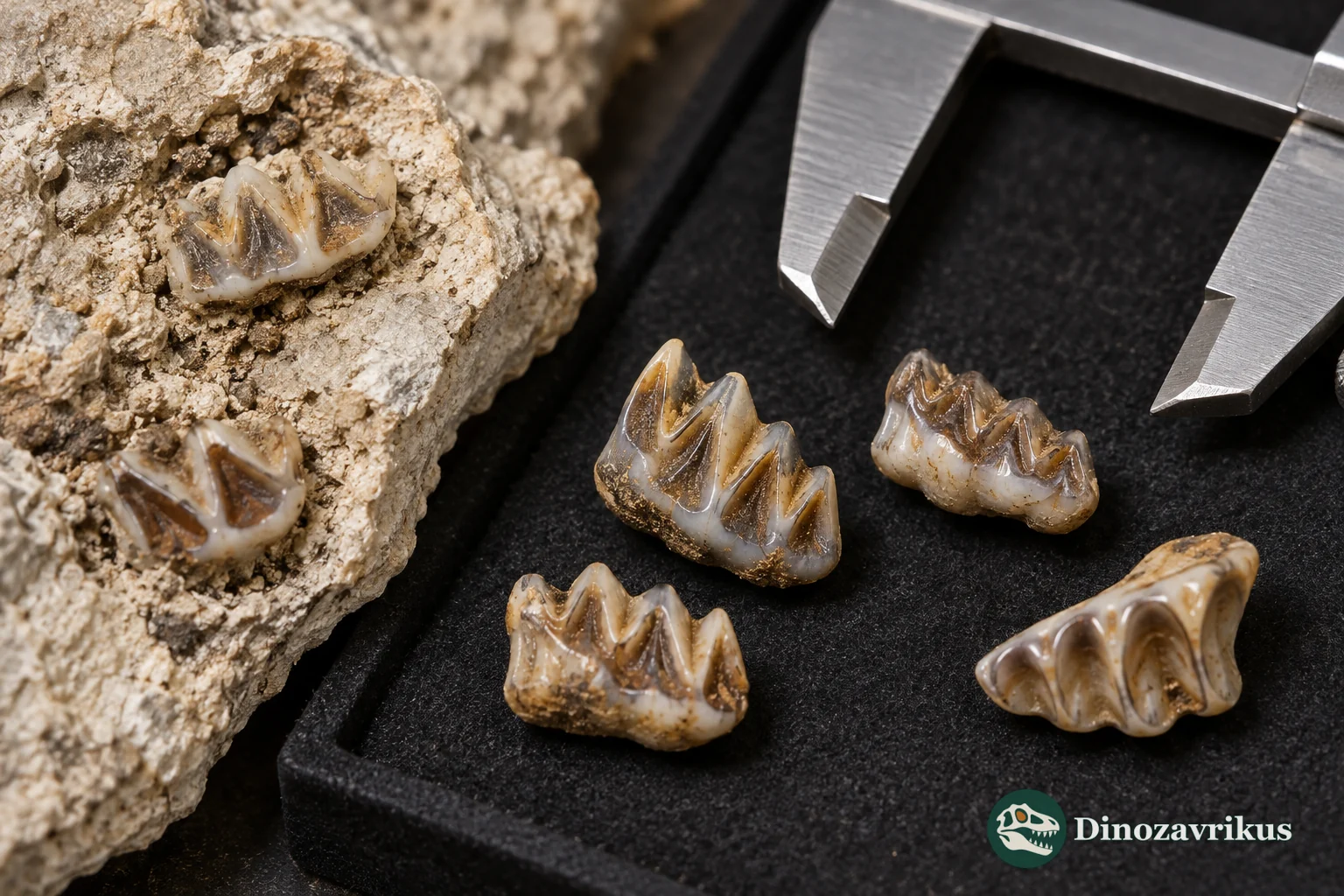 Illustrative fossil vole molars