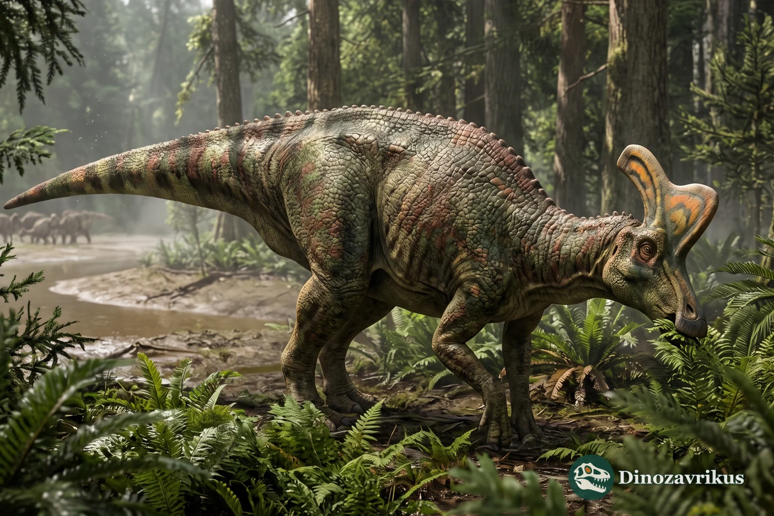 Reconstruction of Lambeosaurus with its high hollow crest