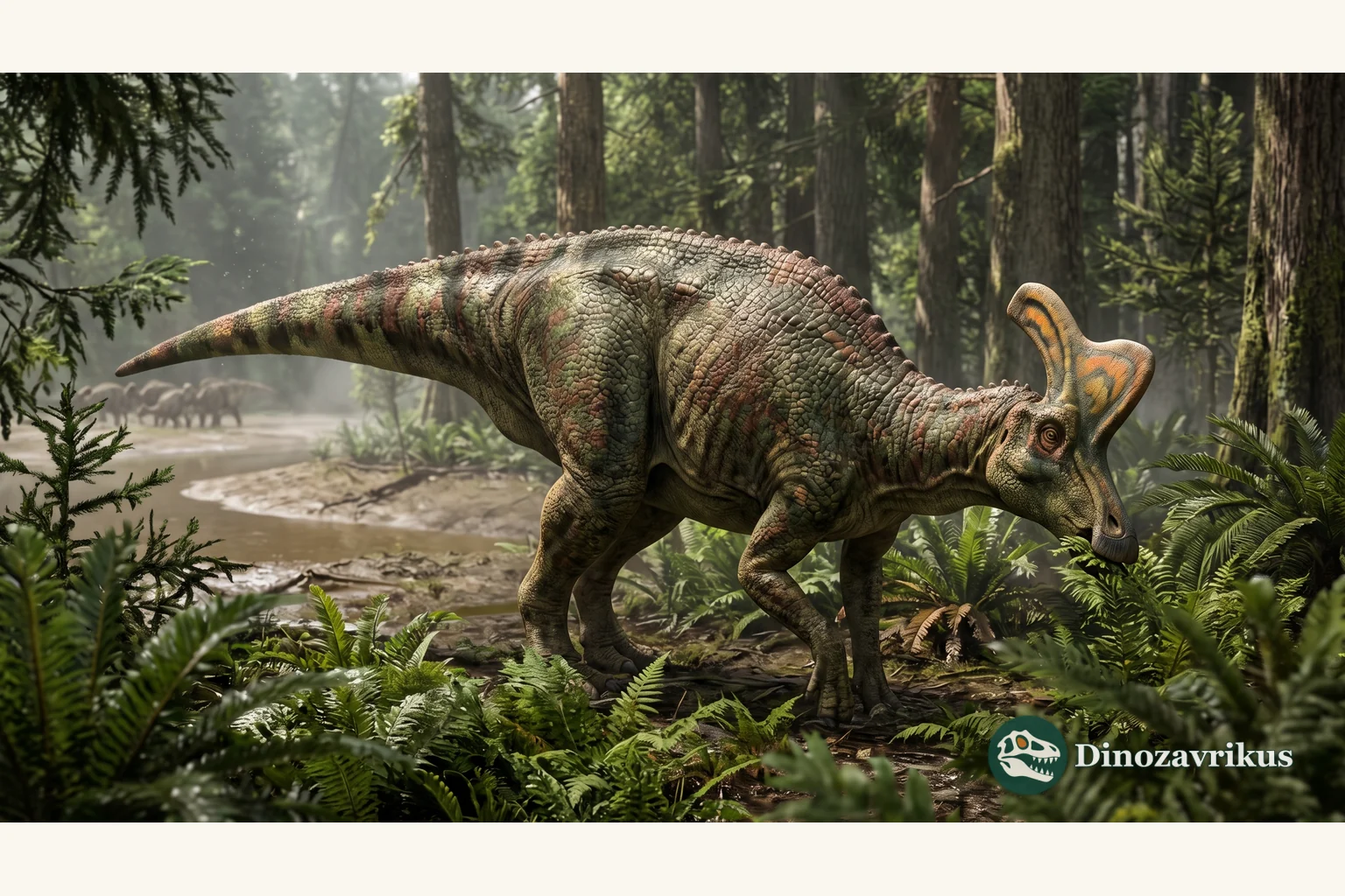 Reconstruction of Lambeosaurus with its high hollow crest