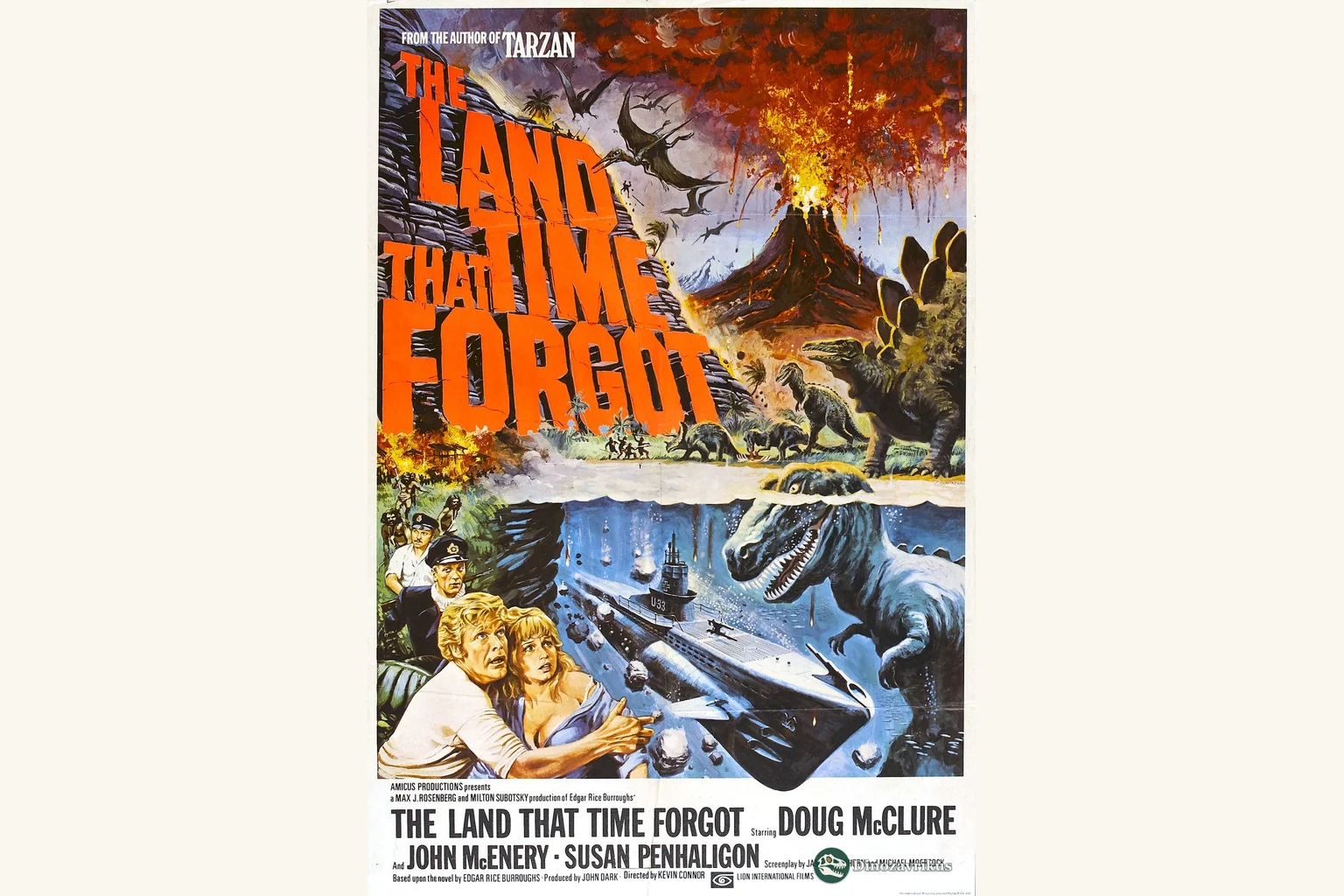 Poster artwork for The Land That Time Forgot, the 1974 Amicus adventure