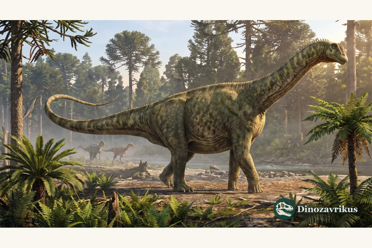 Illustrative reconstruction of Lapparentosaurus madagascariensis in Middle Jurassic Madagascar