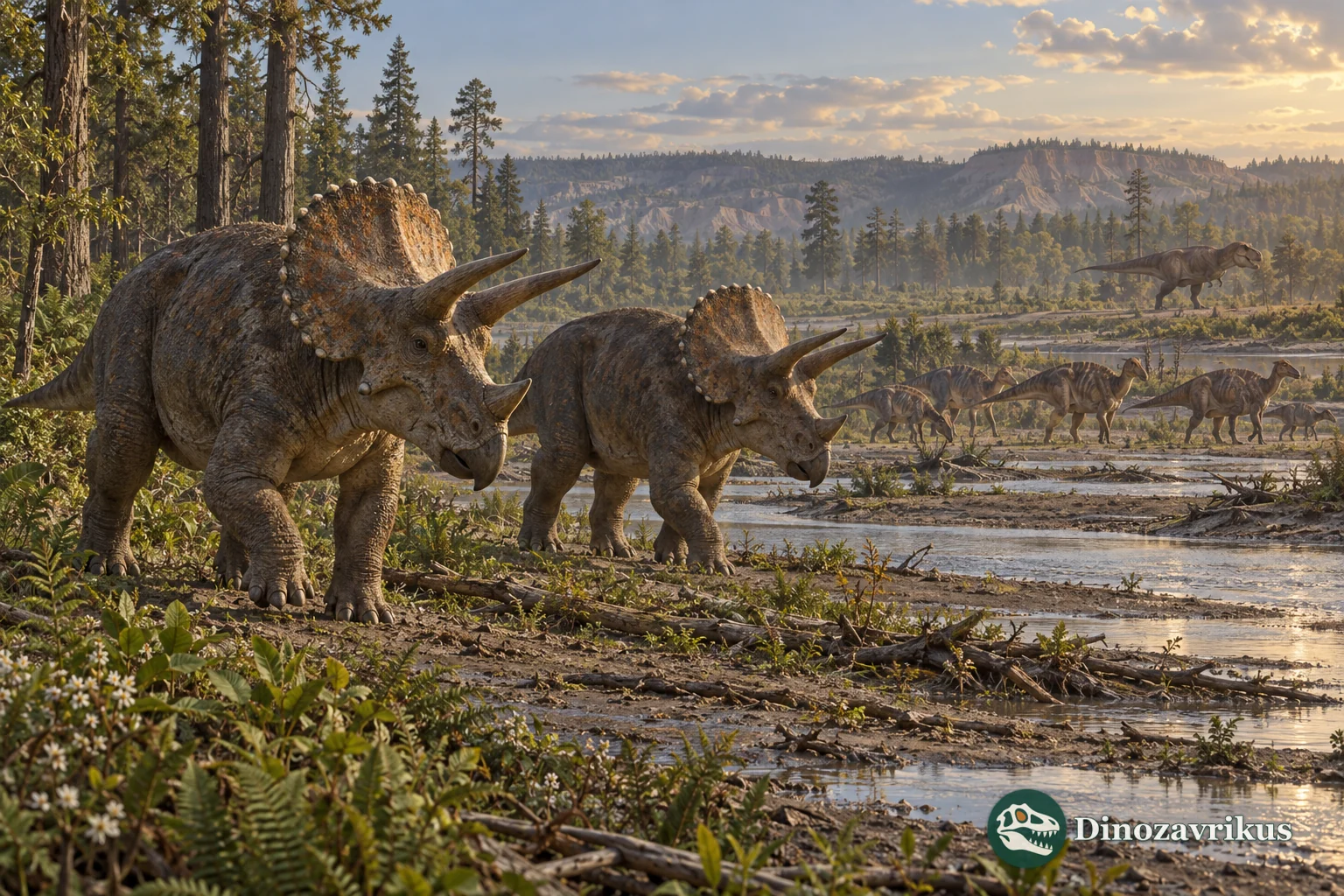 Triceratops, Edmontosaurus and Tyrannosaurus in the latest Cretaceous of western North America