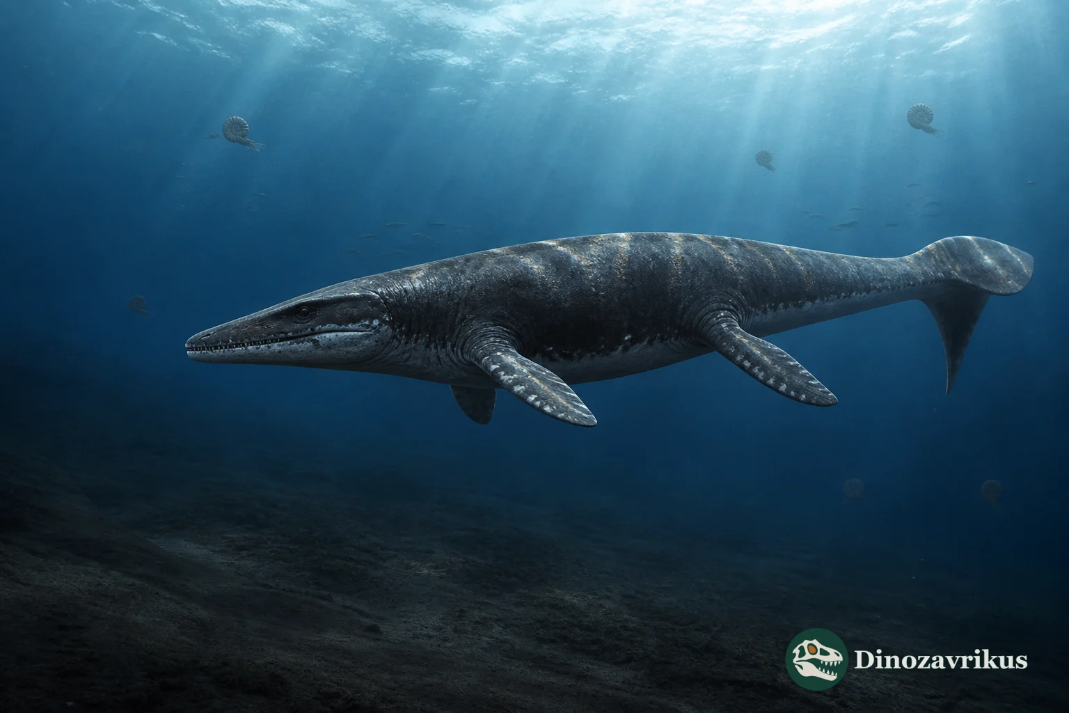 Latoplatecarpus willistoni swimming through the Late Cretaceous Western Interior Seaway