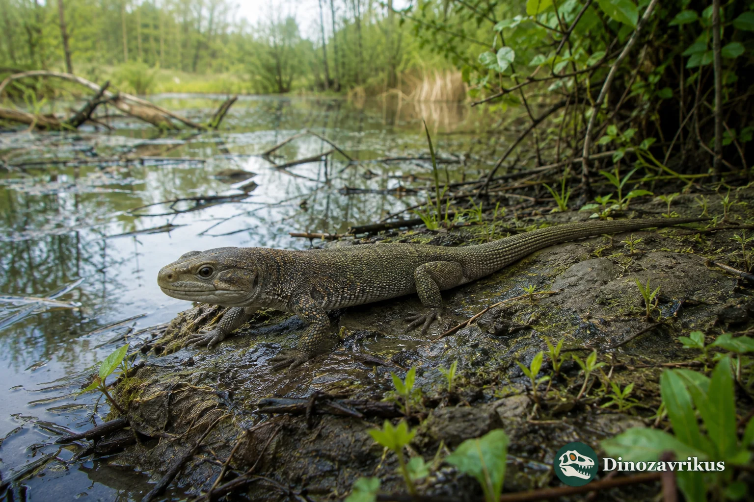 Lazarussuchus near a European Oligocene wetland
