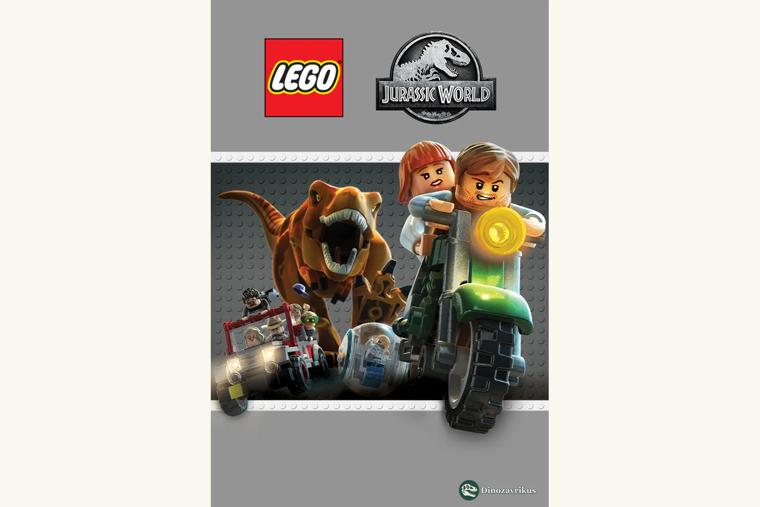 English poster art for the video game LEGO Jurassic World