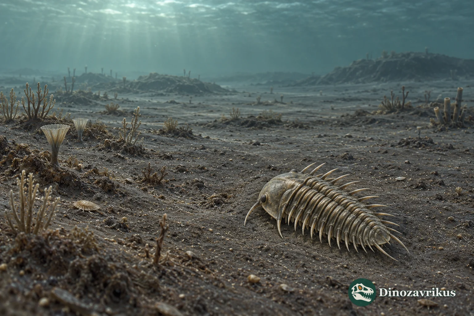 Artistic reconstruction of an Early Ordovician sea floor