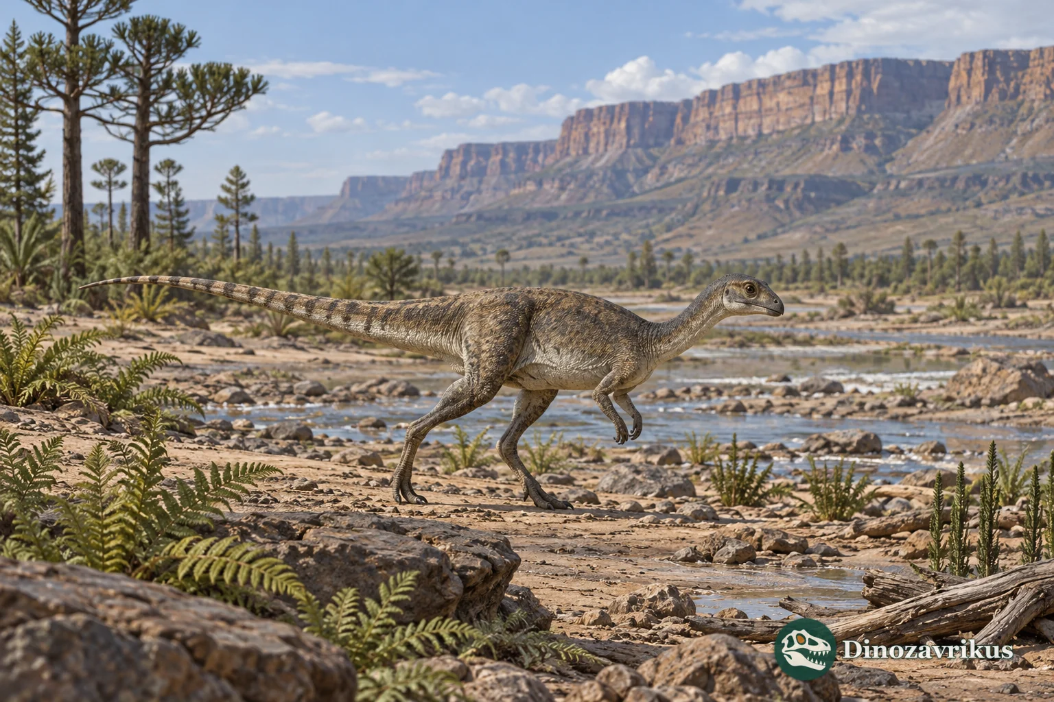 Reconstruction of Lesothosaurus in an Early Jurassic landscape of southern Africa
