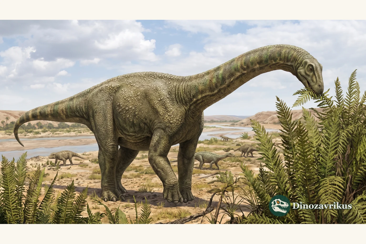 Scientific reconstruction of Lessemsaurus in a Late Triassic landscape of Argentina