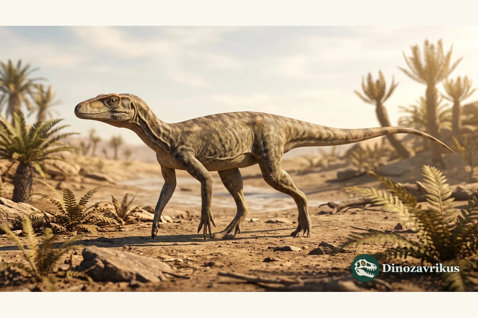 Illustrative reconstruction of Lewisuchus admixtus in a Triassic floodplain of Argentina