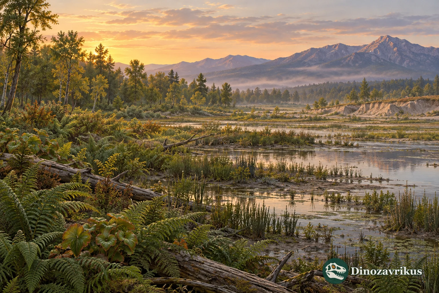 Interpretive Paleocene floodplain landscape in Montana