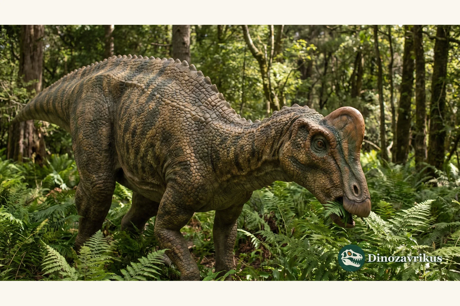 Scientific reconstruction of Lophorhothon atopus, a hadrosauromorph from Late Cretaceous Alabama