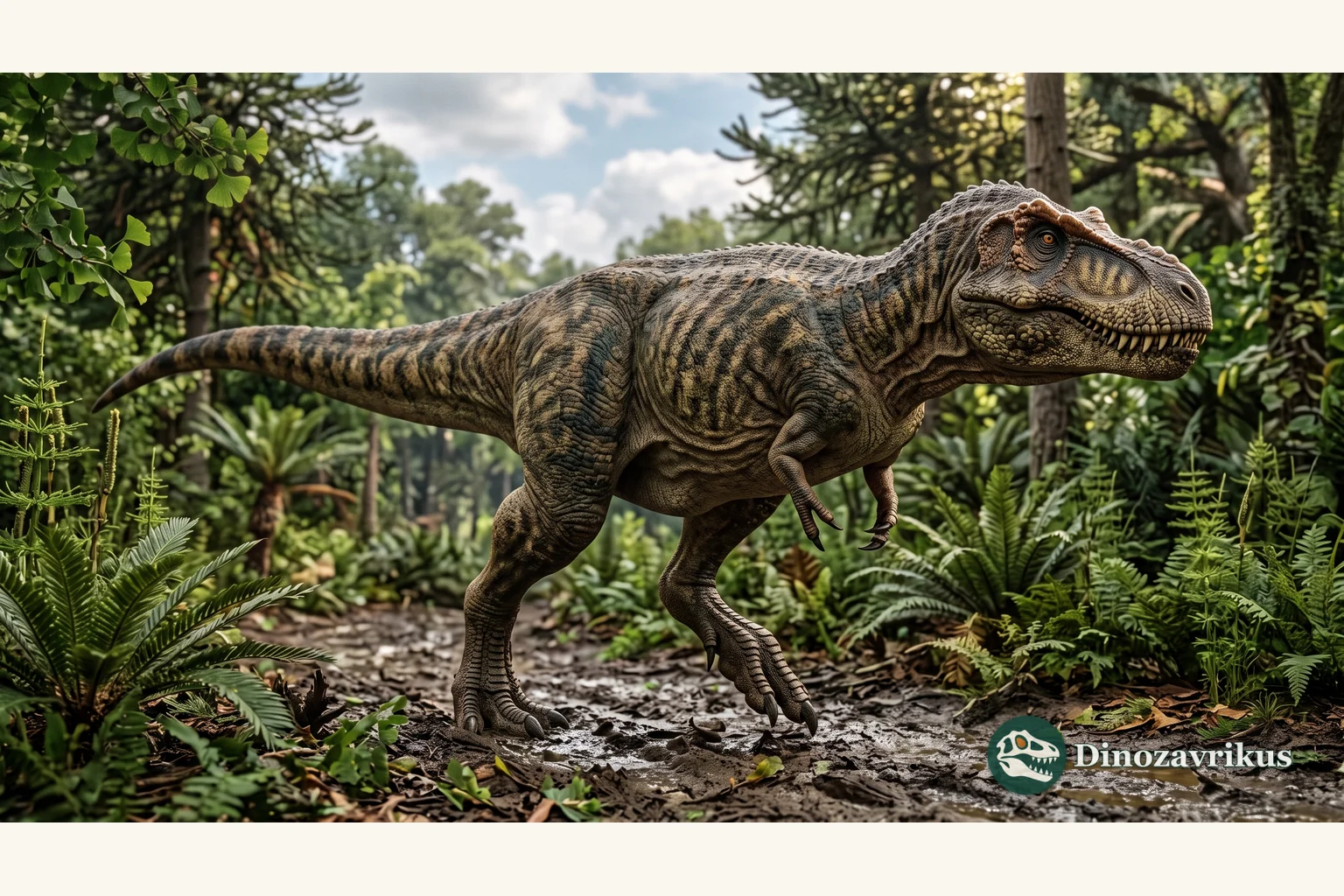 Scientific reconstruction of Lythronax in a Late Cretaceous landscape of southern Utah